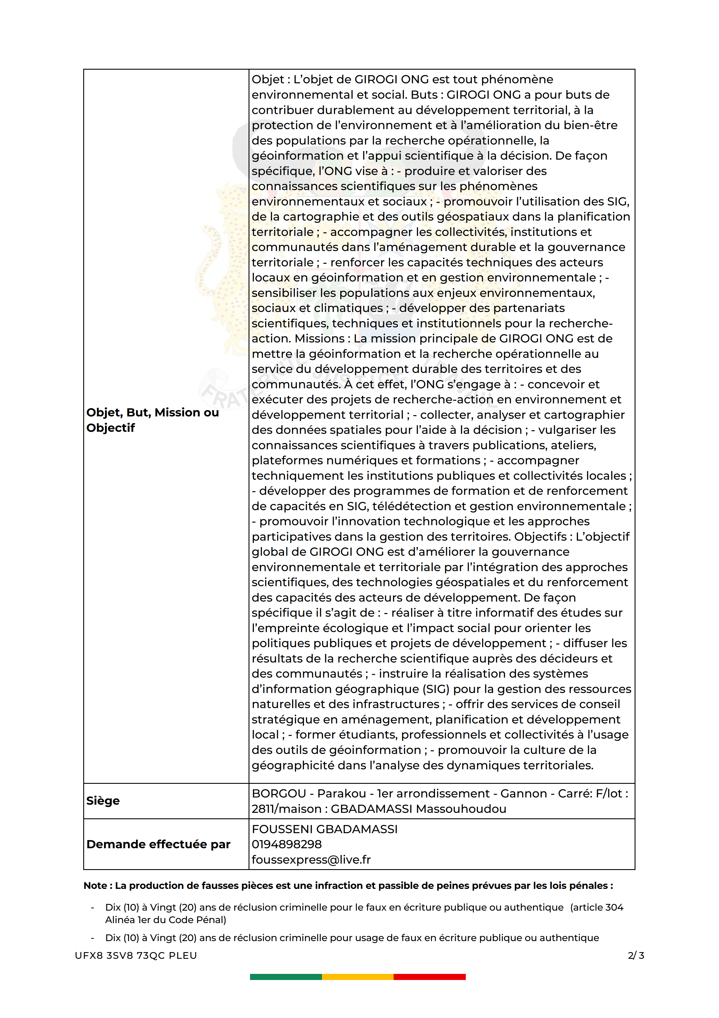 Reregistrement P2